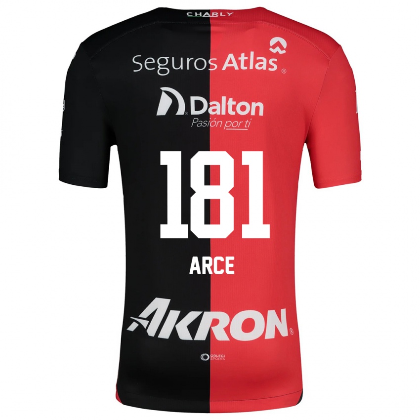 Enfant Maillot Edson Arce #181 Rouge Noir Tenues Domicile 2024/25 T-Shirt Belgique