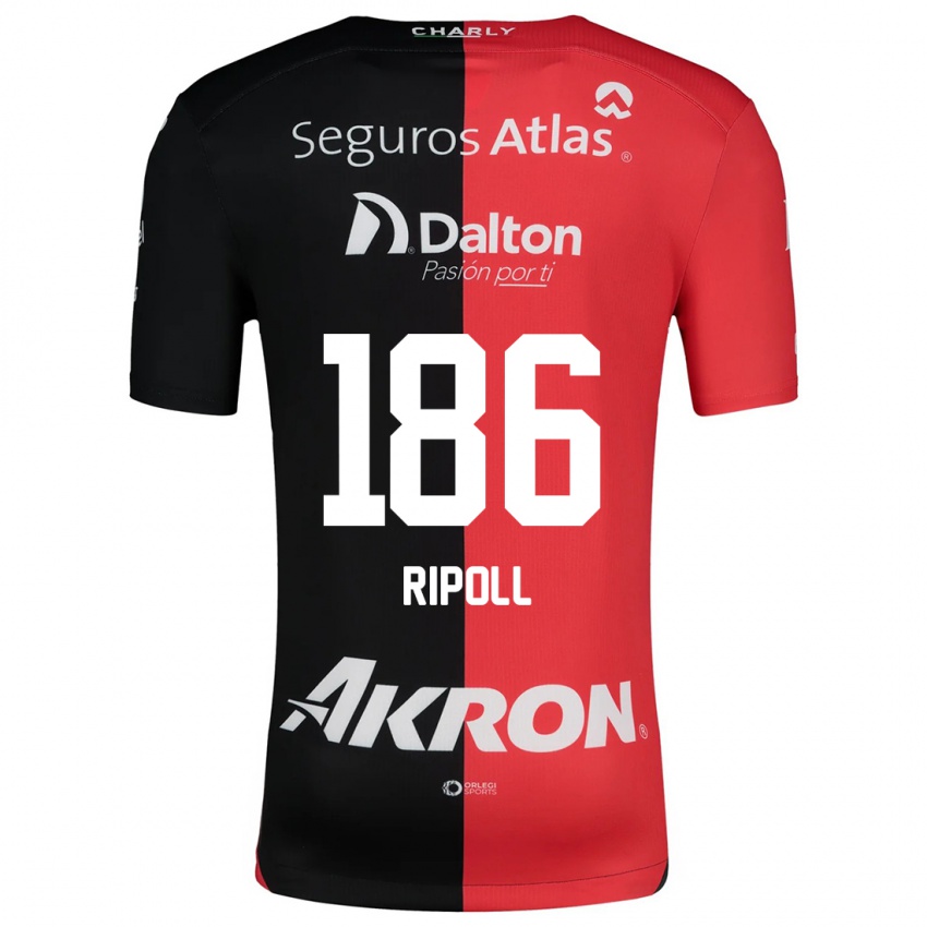 Enfant Maillot Alonso Ripoll #186 Rouge Noir Tenues Domicile 2024/25 T-Shirt Belgique