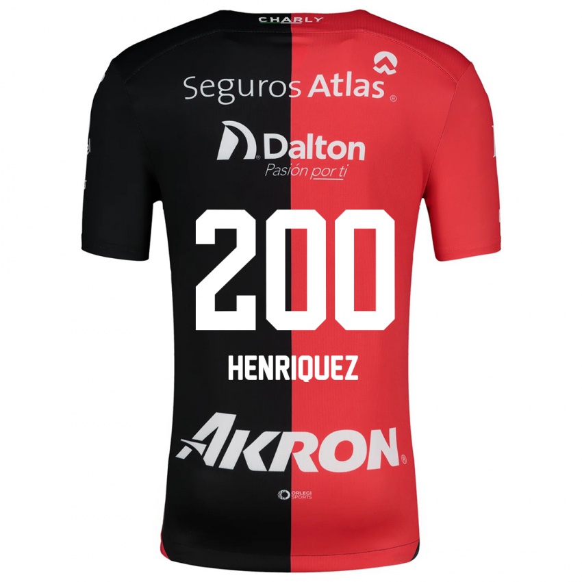 Enfant Maillot Carlos Henríquez #200 Rouge Noir Tenues Domicile 2024/25 T-Shirt Belgique