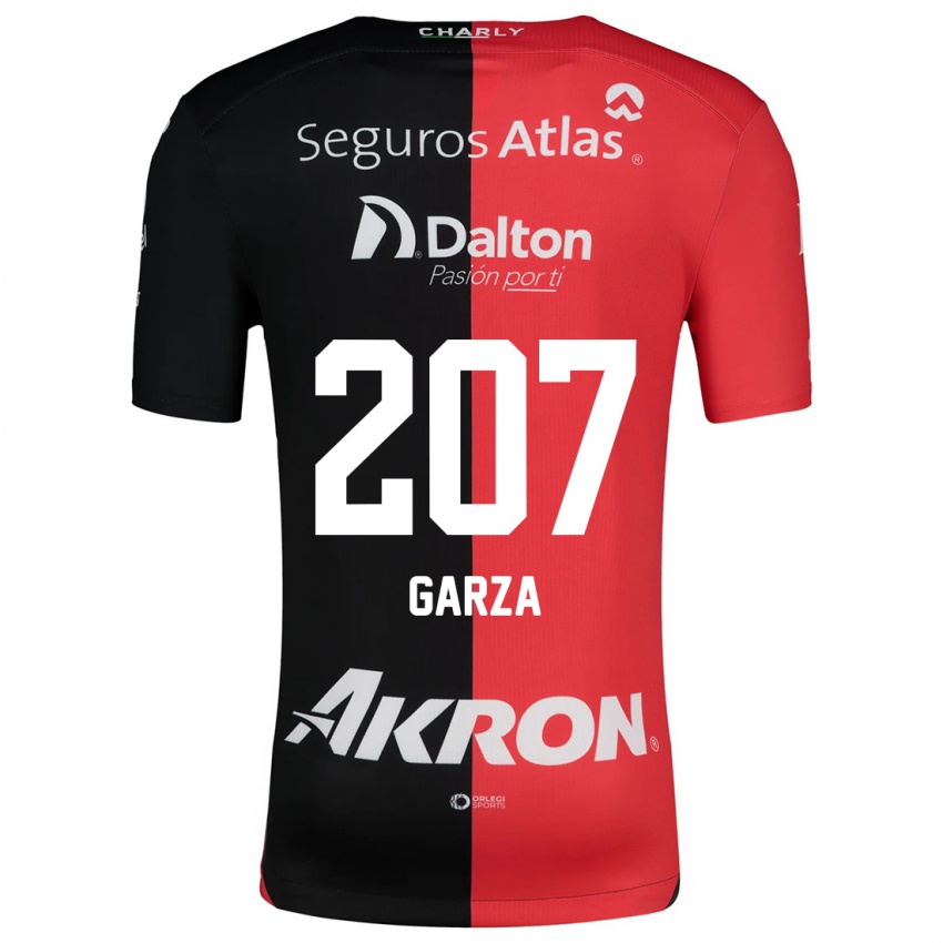 Enfant Maillot Rodolfo Garza #207 Rouge Noir Tenues Domicile 2024/25 T-Shirt Belgique