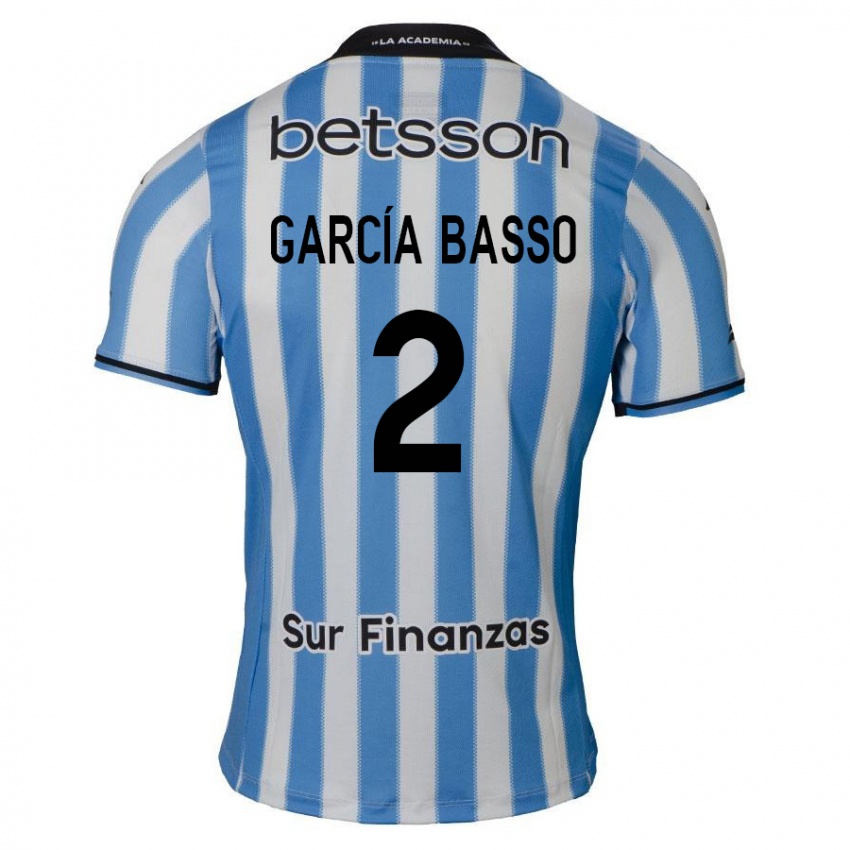 Kinderen Agustín García Basso #2 Blauw Wit Zwart Thuisshirt Thuistenue 2024/25 T-Shirt België