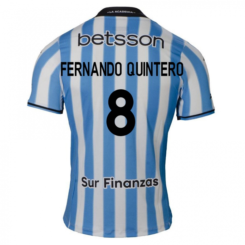 Kinderen Juan Fernando Quintero #8 Blauw Wit Zwart Thuisshirt Thuistenue 2024/25 T-Shirt België