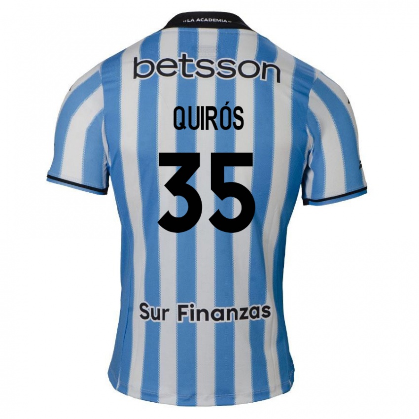 Kinderen Santiago Quirós #35 Blauw Wit Zwart Thuisshirt Thuistenue 2024/25 T-Shirt België