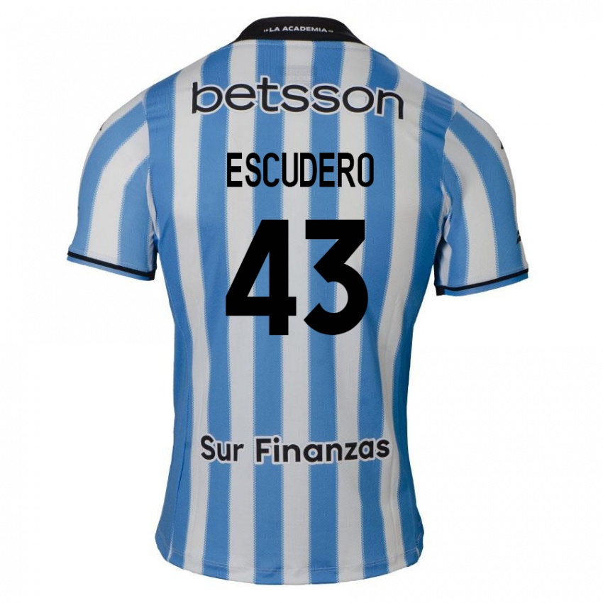 Kinderen Gonzalo Escudero #43 Blauw Wit Zwart Thuisshirt Thuistenue 2024/25 T-Shirt België