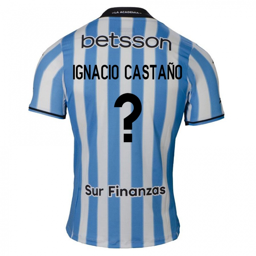 Kinderen Juan Ignacio Castaño #0 Blauw Wit Zwart Thuisshirt Thuistenue 2024/25 T-Shirt België