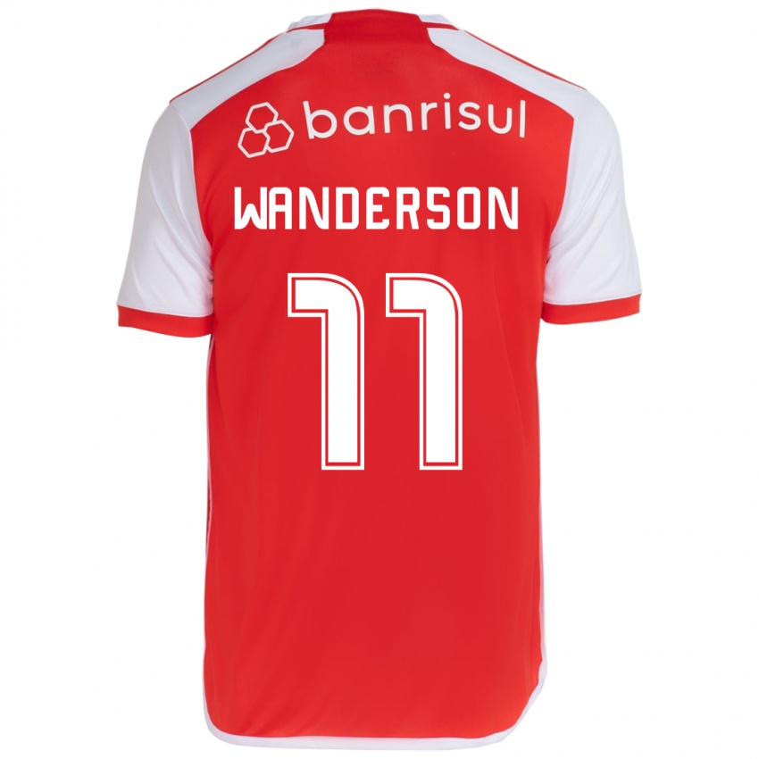 Kinderen Wanderson #11 Rood Wit Thuisshirt Thuistenue 2024/25 T-Shirt België