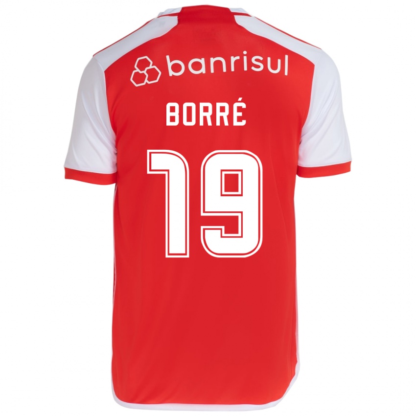 Enfant Maillot Rafael Borré #19 Rouge Blanc Tenues Domicile 2024/25 T-Shirt Belgique