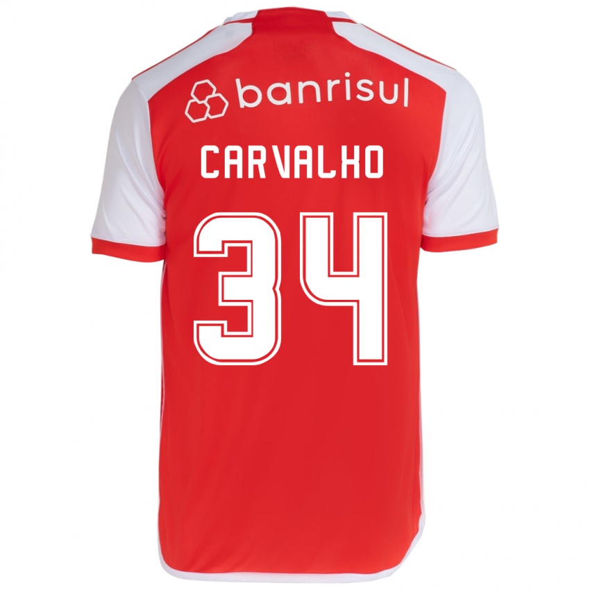 Kinderen Gabriel Carvalho #34 Rood Wit Thuisshirt Thuistenue 2024/25 T-Shirt België