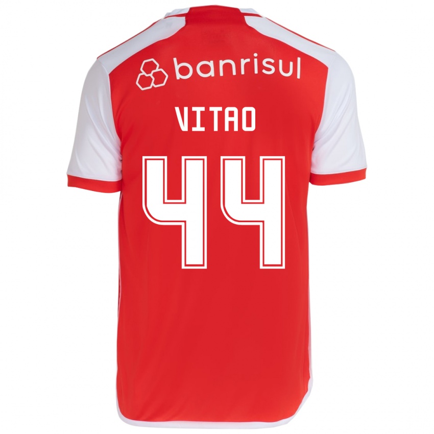 Enfant Maillot Vitão #44 Rouge Blanc Tenues Domicile 2024/25 T-Shirt Belgique