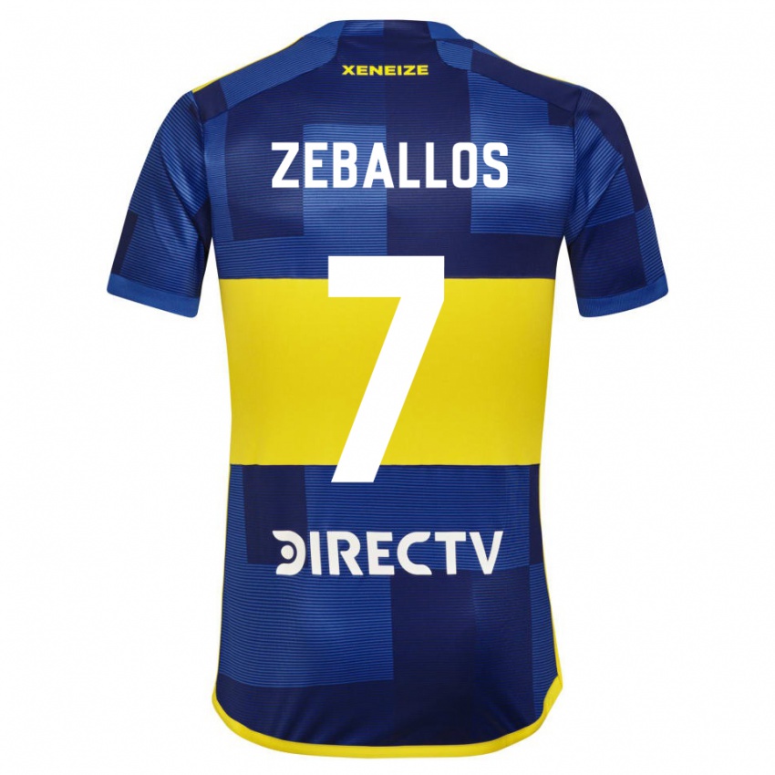 Kinderen Exequiel Zeballos #7 Blauw Geel Thuisshirt Thuistenue 2024/25 T-Shirt België