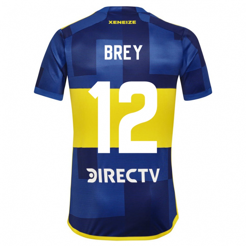 Enfant Maillot Leandro Brey #12 Bleu Jaune Tenues Domicile 2024/25 T-Shirt Belgique