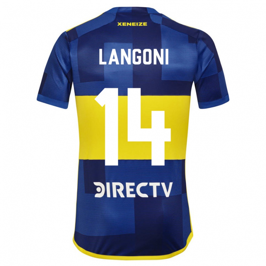 Kinder Luca Langoni #14 Blau Gelb Heimtrikot Trikot 2024/25 T-Shirt Belgien