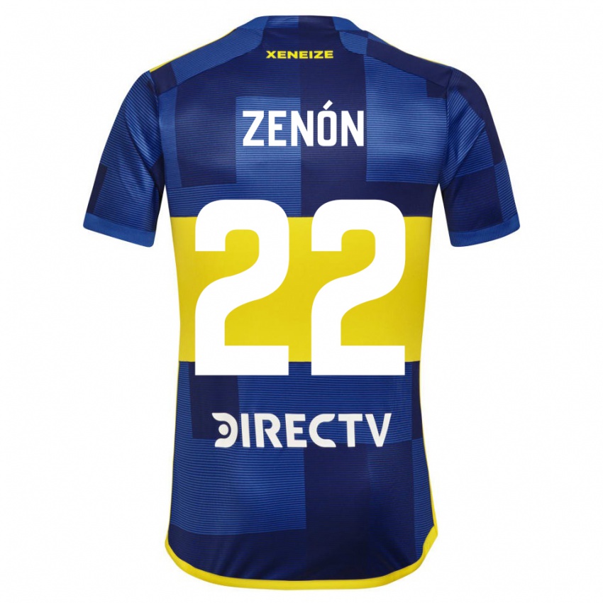 Enfant Maillot Kevin Zenón #22 Bleu Jaune Tenues Domicile 2024/25 T-Shirt Belgique