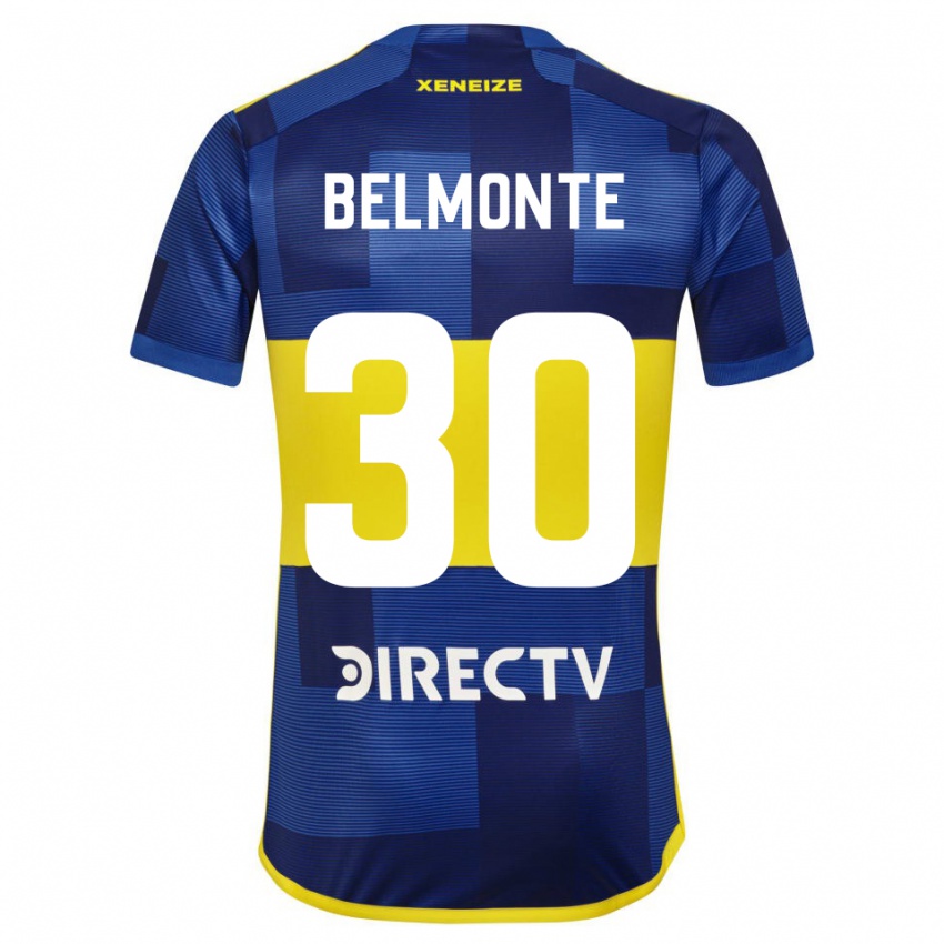 Enfant Maillot Tomás Belmonte #30 Bleu Jaune Tenues Domicile 2024/25 T-Shirt Belgique