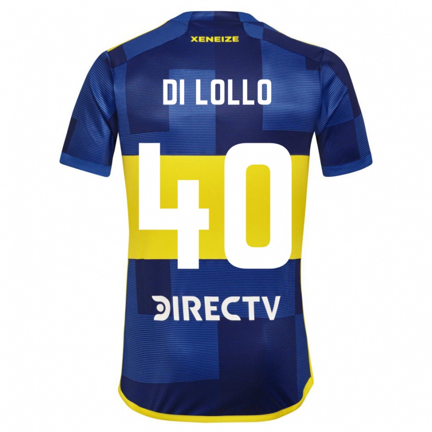 Enfant Maillot Lautaro Di Lollo #40 Bleu Jaune Tenues Domicile 2024/25 T-Shirt Belgique