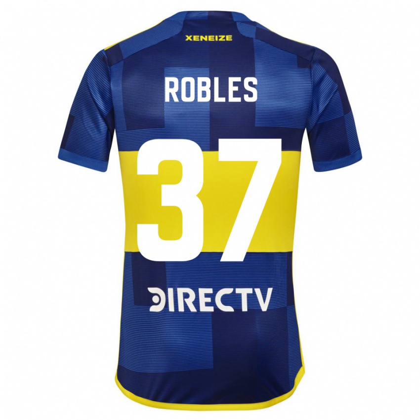 Enfant Maillot Sebastian Diaz Robles #37 Bleu Jaune Tenues Domicile 2024/25 T-Shirt Belgique