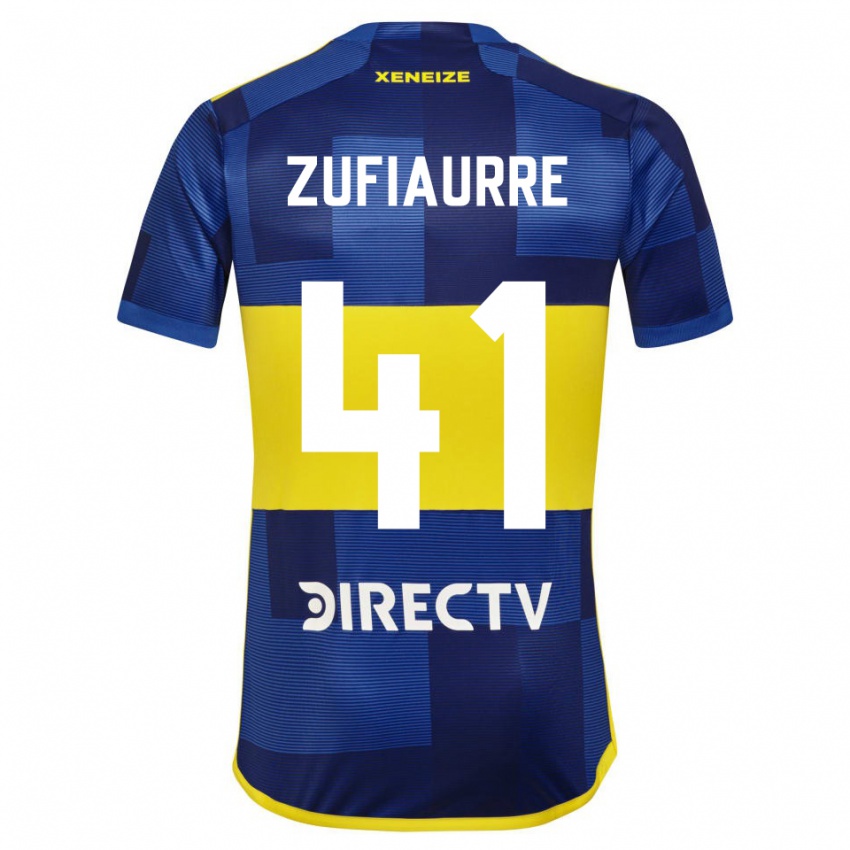 Enfant Maillot Iker Zufiaurre #41 Bleu Jaune Tenues Domicile 2024/25 T-Shirt Belgique