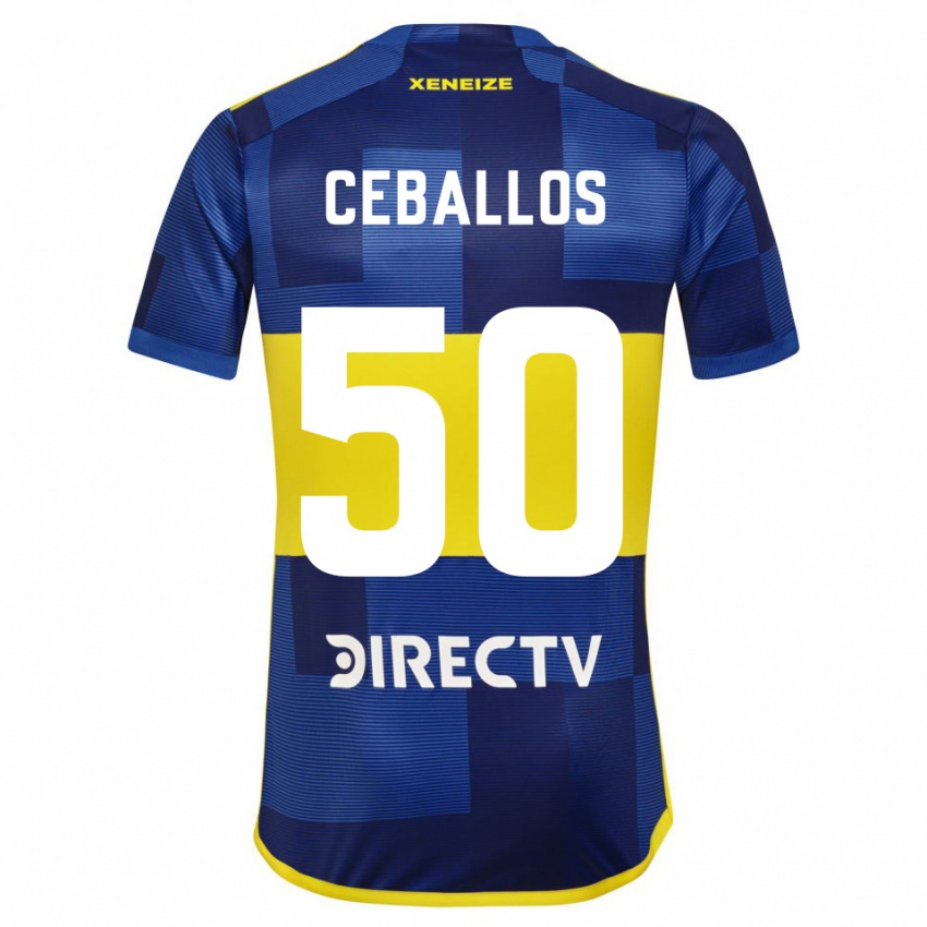 Enfant Maillot Julián Ceballos #50 Bleu Jaune Tenues Domicile 2024/25 T-Shirt Belgique