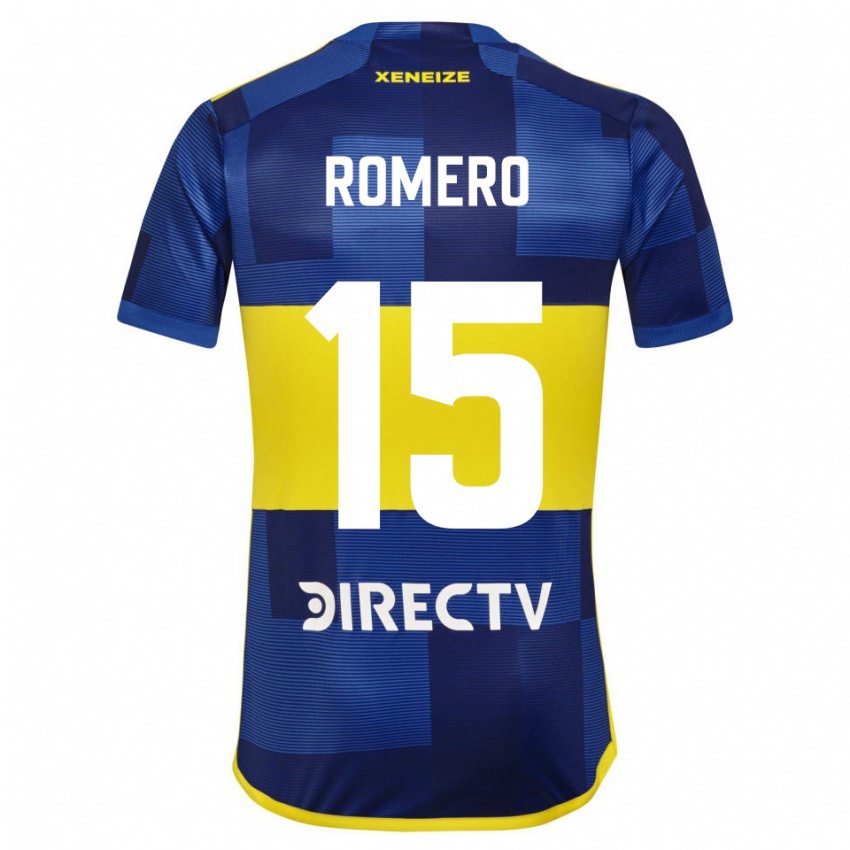 Enfant Maillot Alejo Romero #15 Bleu Jaune Tenues Domicile 2024/25 T-Shirt Belgique