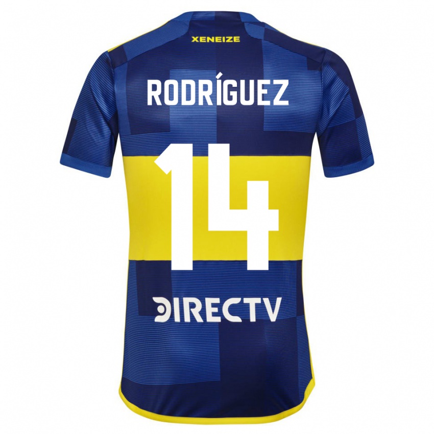 Enfant Maillot Isaías Rodríguez #14 Bleu Jaune Tenues Domicile 2024/25 T-Shirt Belgique