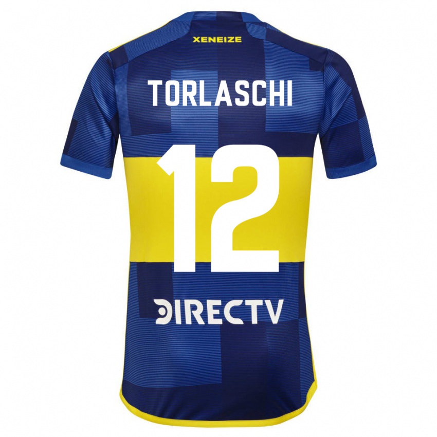 Enfant Maillot Lucas Torlaschi #12 Bleu Jaune Tenues Domicile 2024/25 T-Shirt Belgique