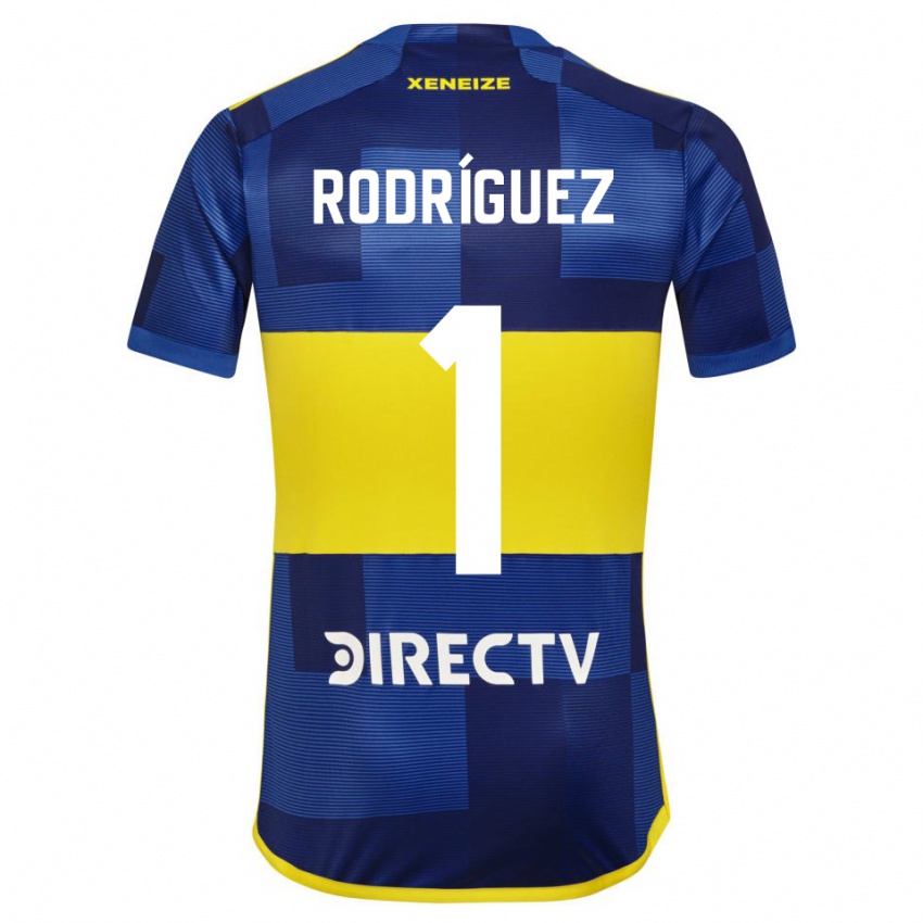 Enfant Maillot Fernando Rodríguez #1 Bleu Jaune Tenues Domicile 2024/25 T-Shirt Belgique