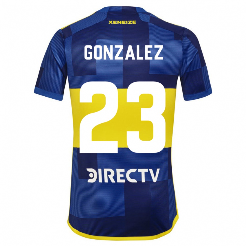 Enfant Maillot Diego Gonzalez #23 Bleu Jaune Tenues Domicile 2024/25 T-Shirt Belgique