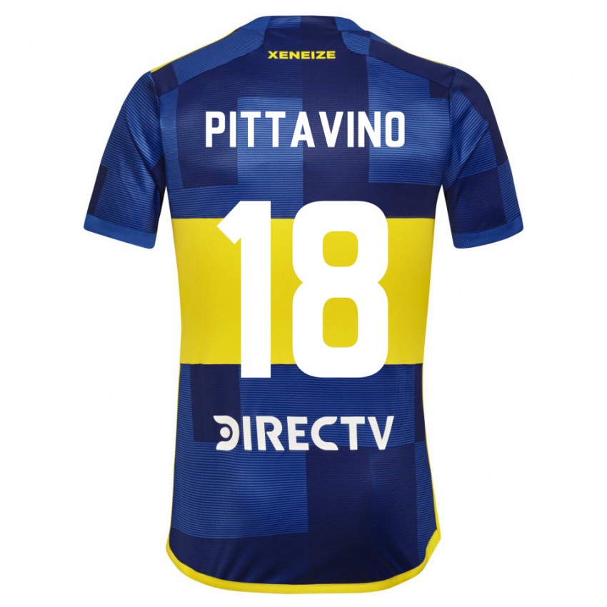 Kinderen Rodrigo Pittavino #18 Blauw Geel Thuisshirt Thuistenue 2024/25 T-Shirt België