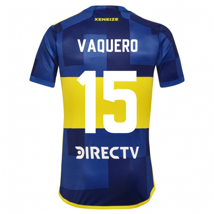 Enfant Maillot Ivan Vaquero #15 Bleu Jaune Tenues Domicile 2024/25 T-Shirt Belgique