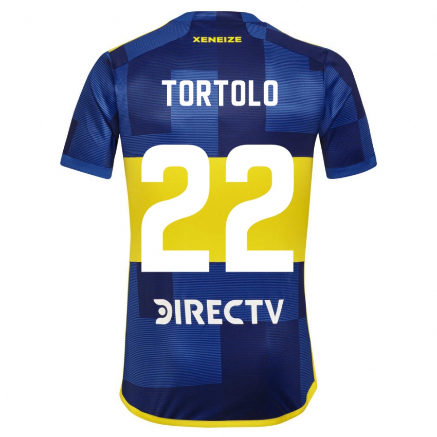 Enfant Maillot Dulce Tortolo #22 Bleu Jaune Tenues Domicile 2024/25 T-Shirt Belgique