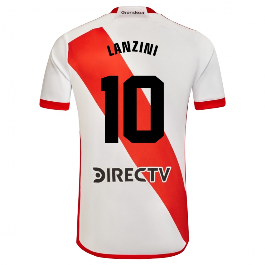 Enfant Maillot Manuel Lanzini #10 Blanc Rouge Tenues Domicile 2024/25 T-Shirt Belgique