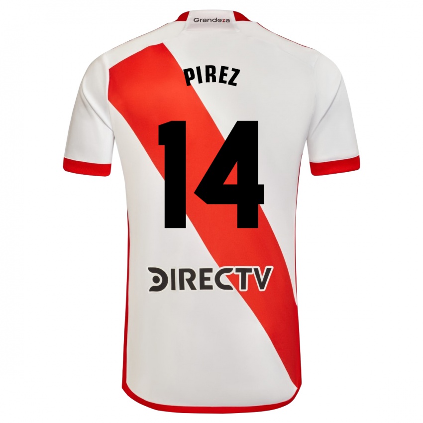 Enfant Maillot Leandro González Pírez #14 Blanc Rouge Tenues Domicile 2024/25 T-Shirt Belgique