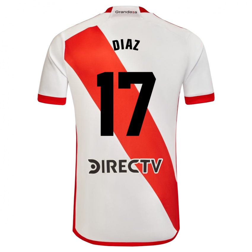 Kinder Paulo Diaz #17 Weiß Rot Heimtrikot Trikot 2024/25 T-Shirt Belgien