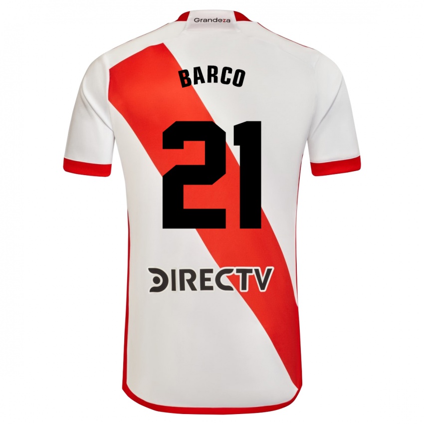 Enfant Maillot Esequiel Barco #21 Blanc Rouge Tenues Domicile 2024/25 T-Shirt Belgique