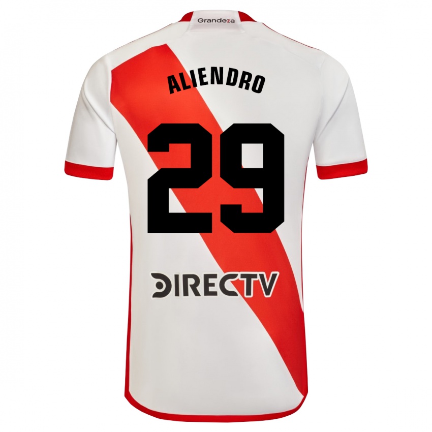 Enfant Maillot Rodrigo Aliendro #29 Blanc Rouge Tenues Domicile 2024/25 T-Shirt Belgique