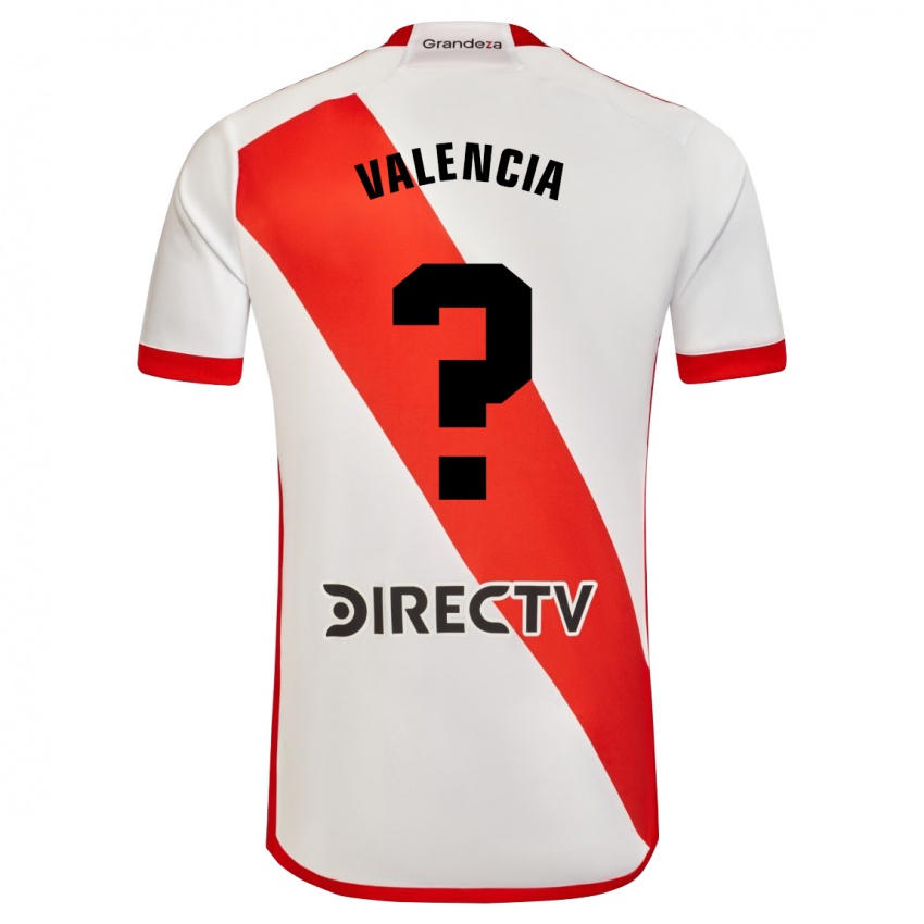 Enfant Maillot Oswaldo Valencia #0 Blanc Rouge Tenues Domicile 2024/25 T-Shirt Belgique