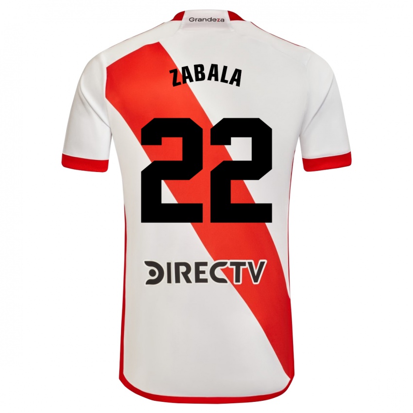 Enfant Maillot Daniel Zabala #22 Blanc Rouge Tenues Domicile 2024/25 T-Shirt Belgique