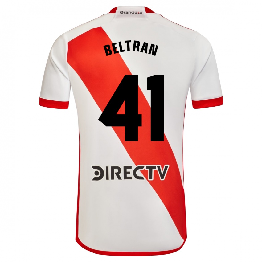 Enfant Maillot Santiago Beltrán #41 Blanc Rouge Tenues Domicile 2024/25 T-Shirt Belgique