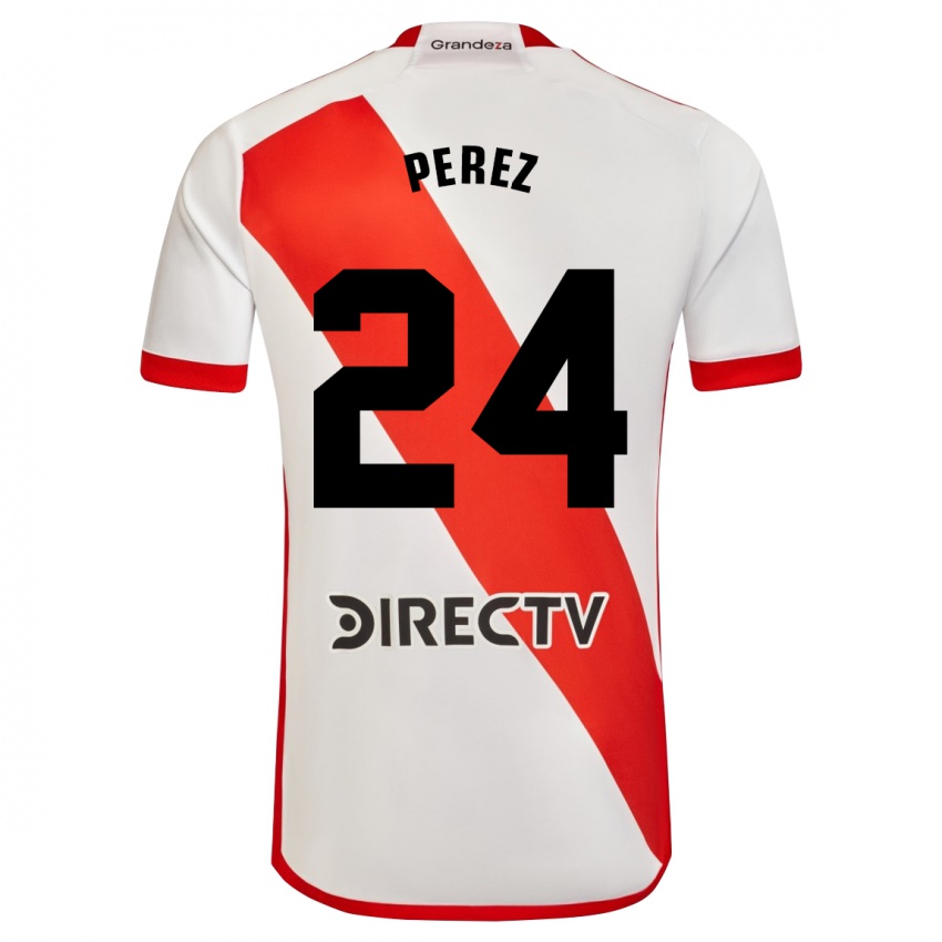 Enfant Maillot Enzo Perez #24 Blanc Rouge Tenues Domicile 2024/25 T-Shirt Belgique