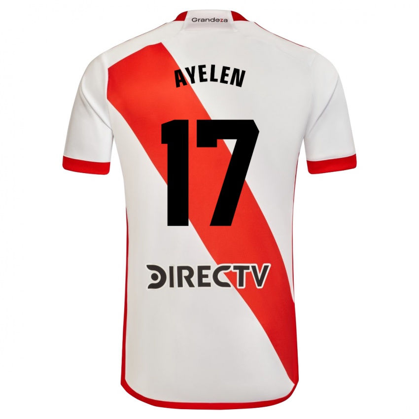 Enfant Maillot Stephanie Ayelén Melgarejo #17 Blanc Rouge Tenues Domicile 2024/25 T-Shirt Belgique