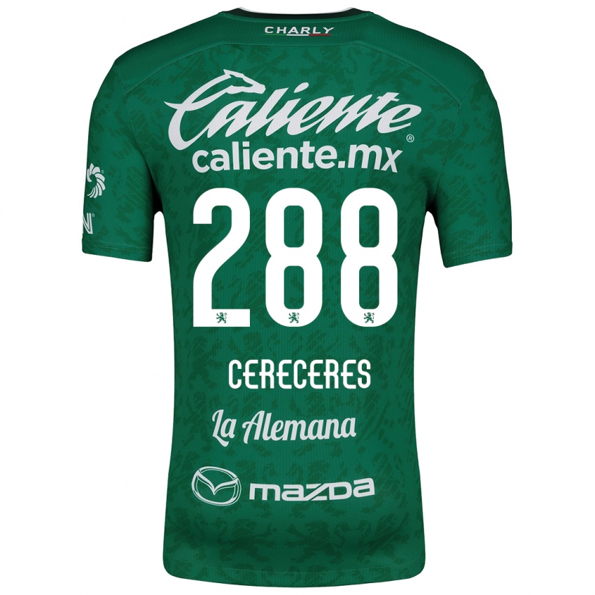 Enfant Maillot Thomas Cereceres #288 Vert Blanc Tenues Domicile 2024/25 T-Shirt Belgique