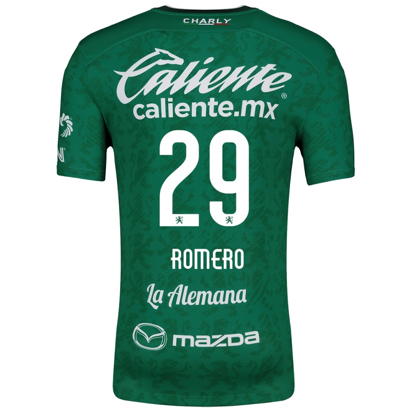 Enfant Maillot Lucas Romero #29 Vert Blanc Tenues Domicile 2024/25 T-Shirt Belgique