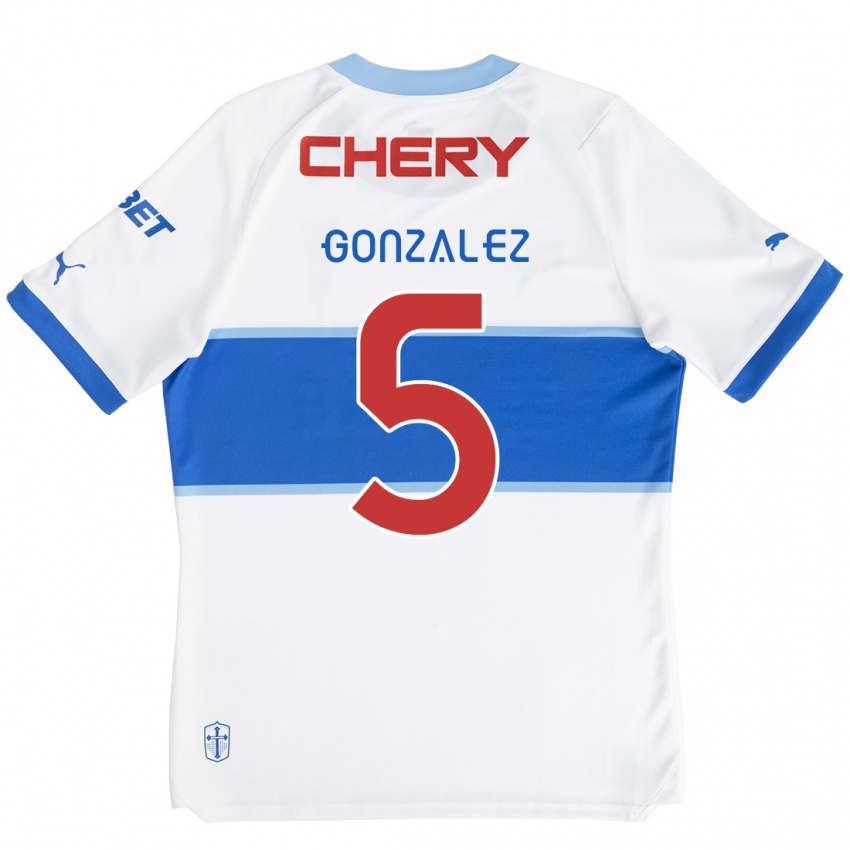 Kinderen Daniel González #5 Wit Blauw Thuisshirt Thuistenue 2024/25 T-Shirt België