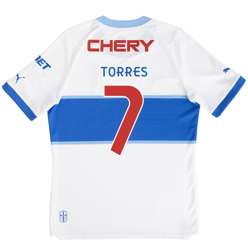 Kinderen Joaquín Torres #7 Wit Blauw Thuisshirt Thuistenue 2024/25 T-Shirt België