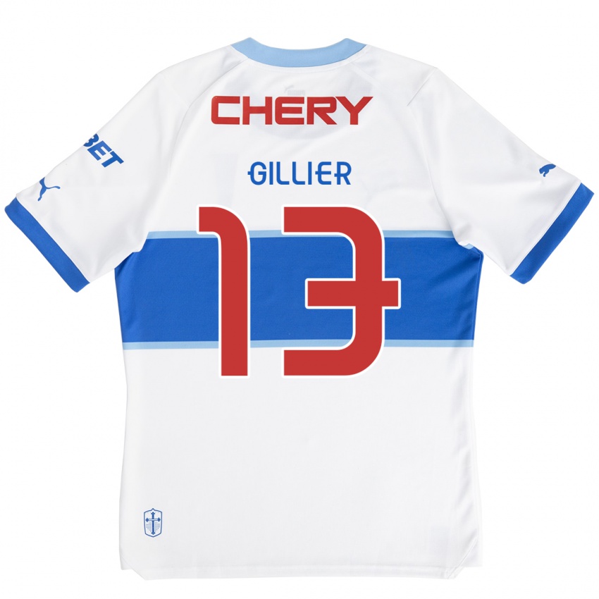 Kinderen Thomas Gillier #13 Wit Blauw Thuisshirt Thuistenue 2024/25 T-Shirt België