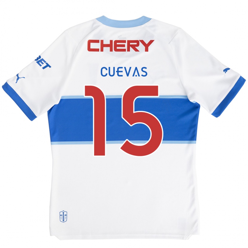 Kinder Cristian Cuevas #15 Weiß Blau Heimtrikot Trikot 2024/25 T-Shirt Belgien