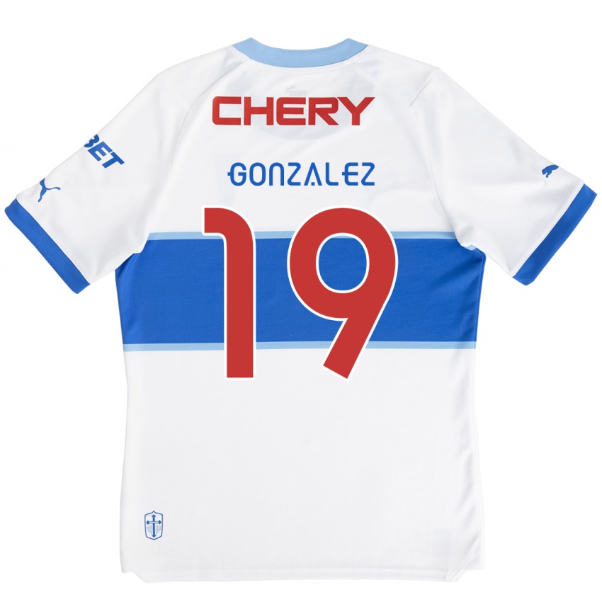 Kinderen Bryan González #19 Wit Blauw Thuisshirt Thuistenue 2024/25 T-Shirt België