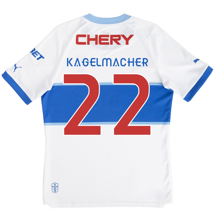 Kinder Gary Kagelmacher #22 Weiß Blau Heimtrikot Trikot 2024/25 T-Shirt Belgien