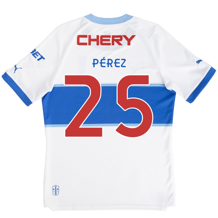 Kinderen Sebastián Pérez #25 Wit Blauw Thuisshirt Thuistenue 2024/25 T-Shirt België