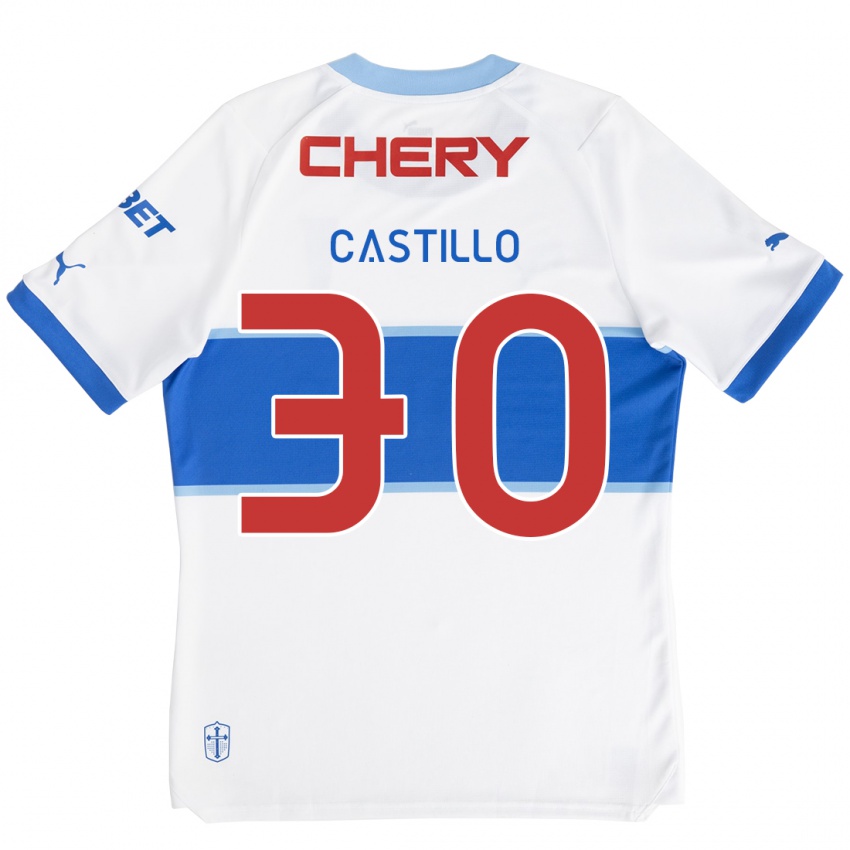 Kinderen Nicolas Castillo #30 Wit Blauw Thuisshirt Thuistenue 2024/25 T-Shirt België